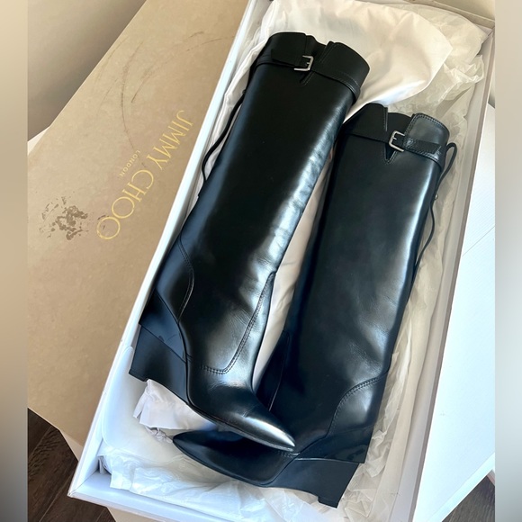 NEW Jimmy Choo Davis Knee High Boots - size 37 - Picture 1 of 11